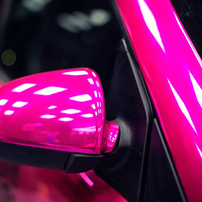 120µM自由なしょう動のピンクのChrome車の覆いのフィルムの塩スプレーの抵抗